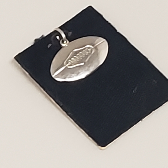 Sterling Silver Football Charm Pendant - Picture 9 of 9